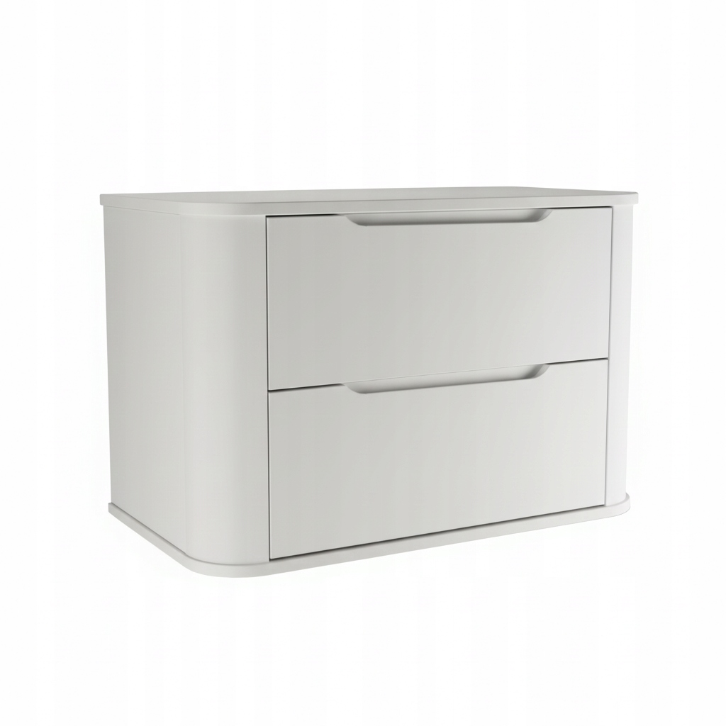 Skříňka pod umyvadlo 80 cm oválná Bílá Luma