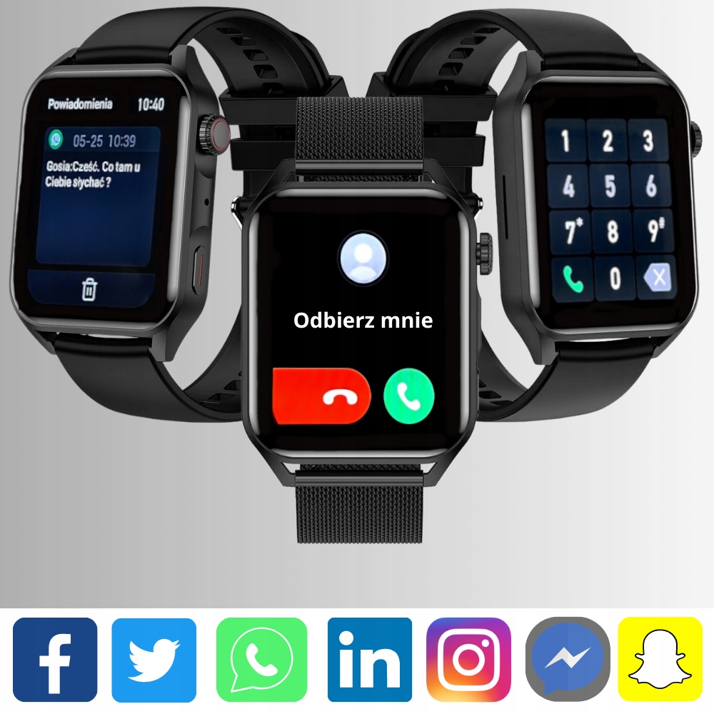 SMARTWATCH ZEGAREK MĘSKI MENU PL ROZMOWY SPORT POWIADOMIENIA PULS AMOLED Rodzaj smartwatch