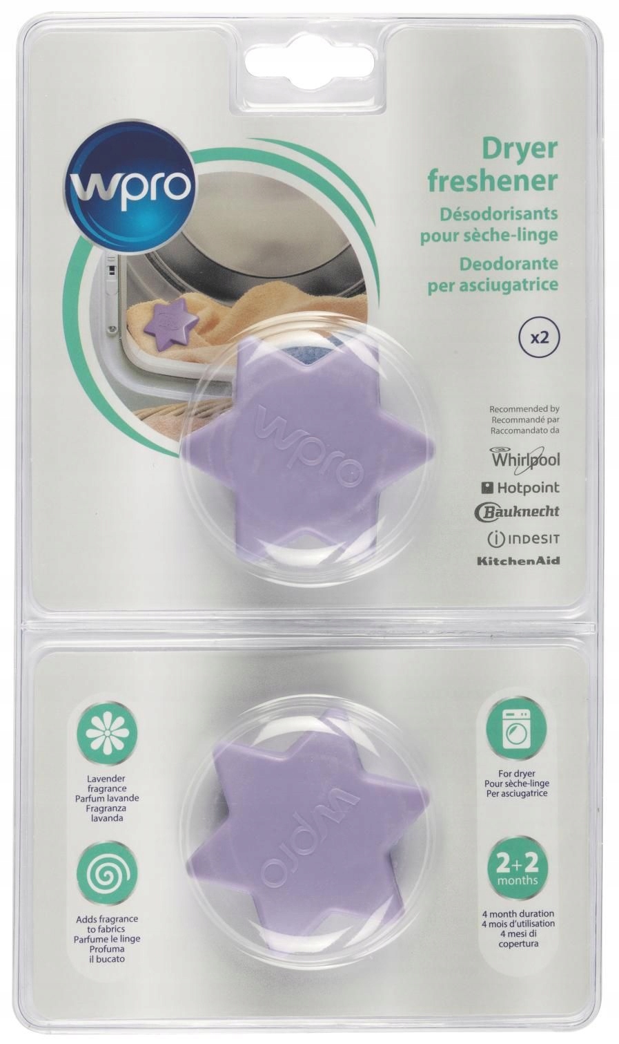 2X Gwiazdki zapachowe Wpro do suszarki Lawenda
