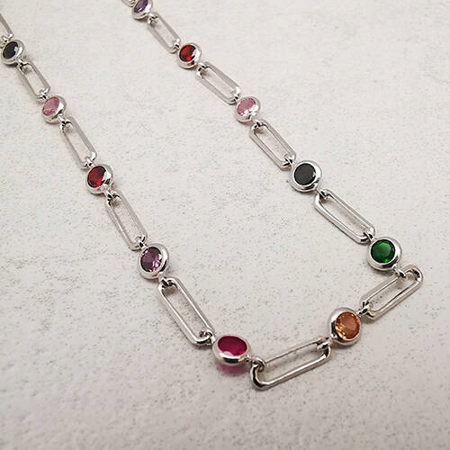 Kolie s barevnými zirkony