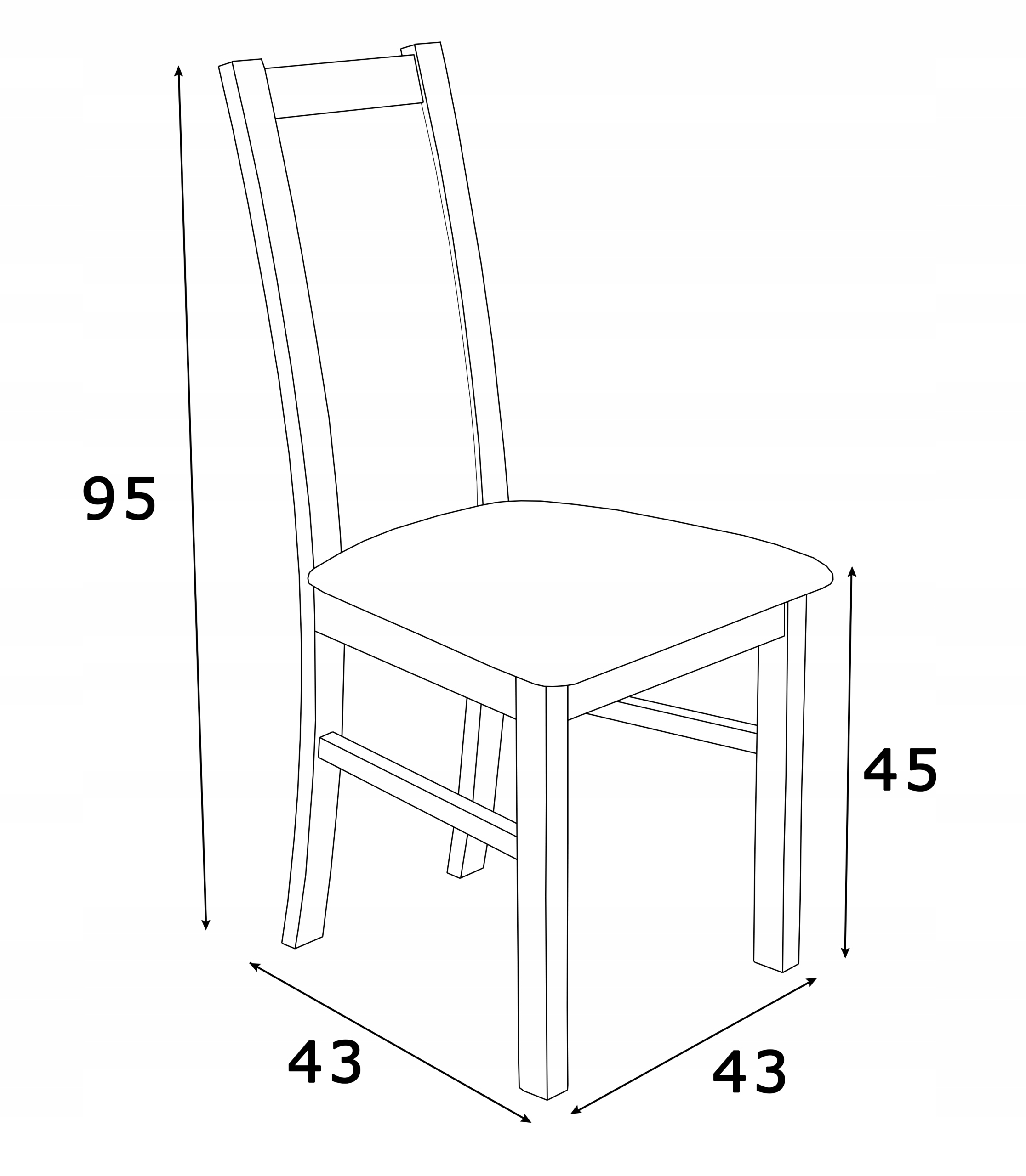 Stół rozkładany 90x160/200 Fornir 4 krzesła z buku Szerokość stołu 90 cm