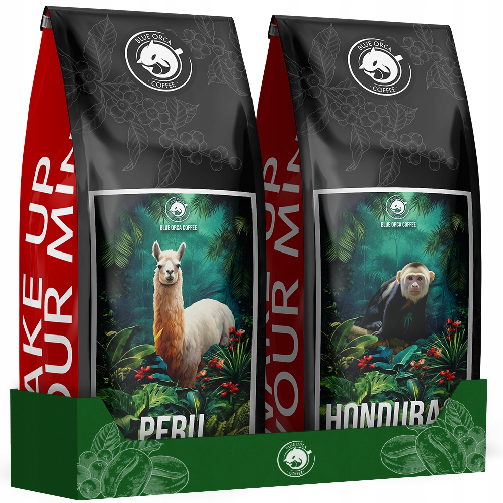 Levně Káva Zrnka Peru Honduras 2x1kg Čerstvě Pražená Arabica100% Blue Orca