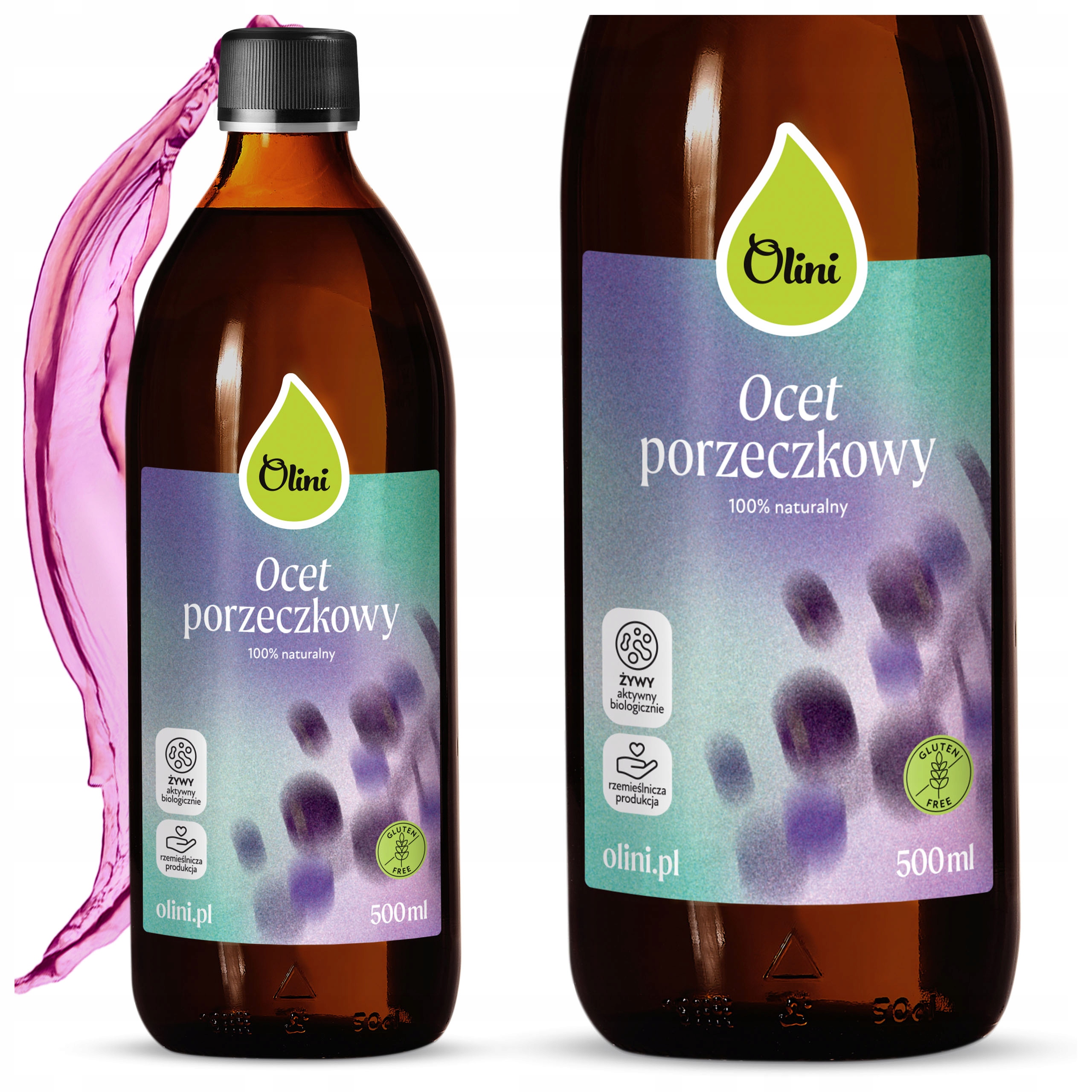 Rybízový ocet neflitrovaný, 100% přírodní, 500 ml Olini