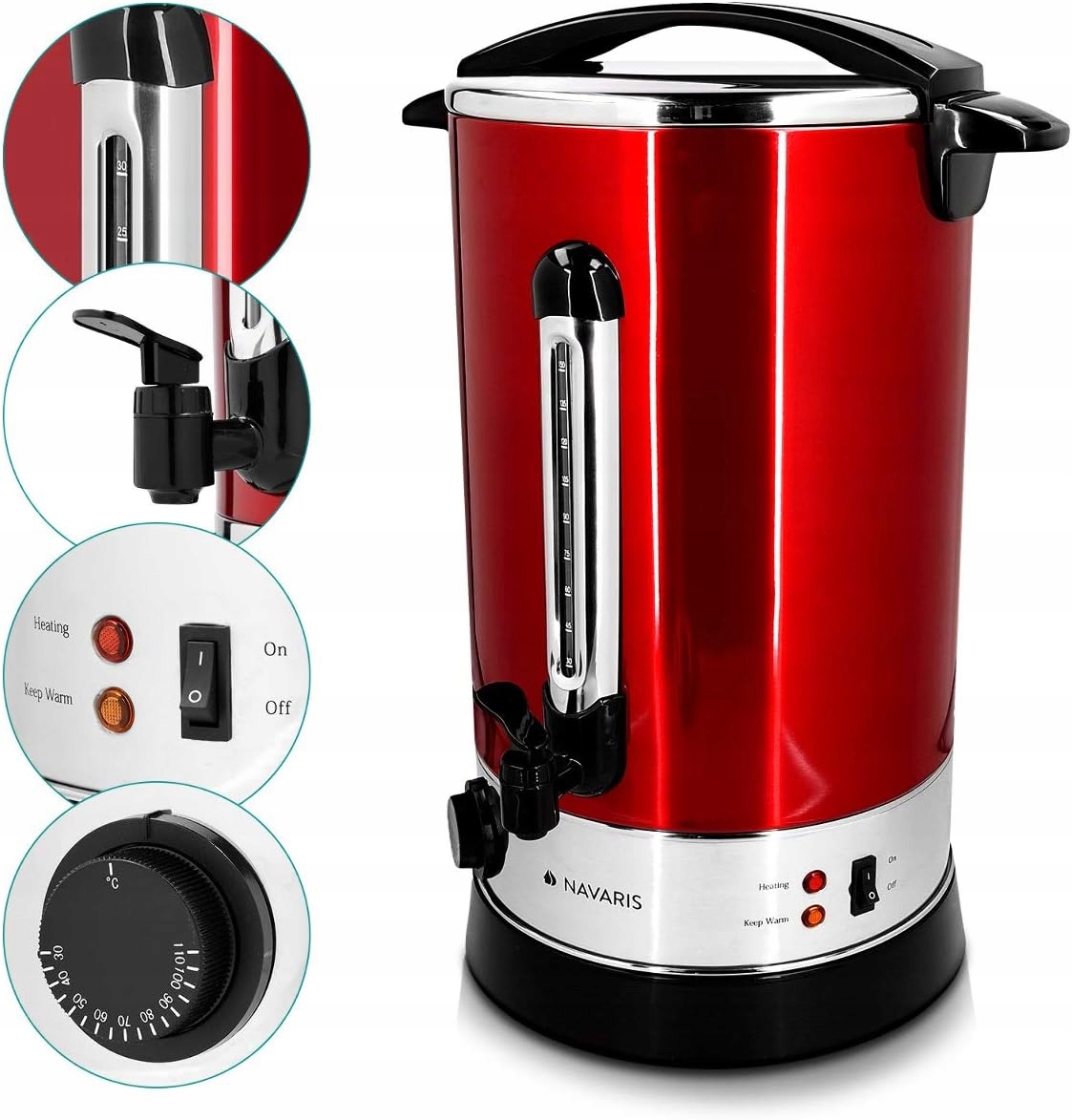 WARNIK GARNEK PODGRZEWACZ DO WODY GRZANEGO WINA ELEKTRYCZNY 6,8L NAVARIS