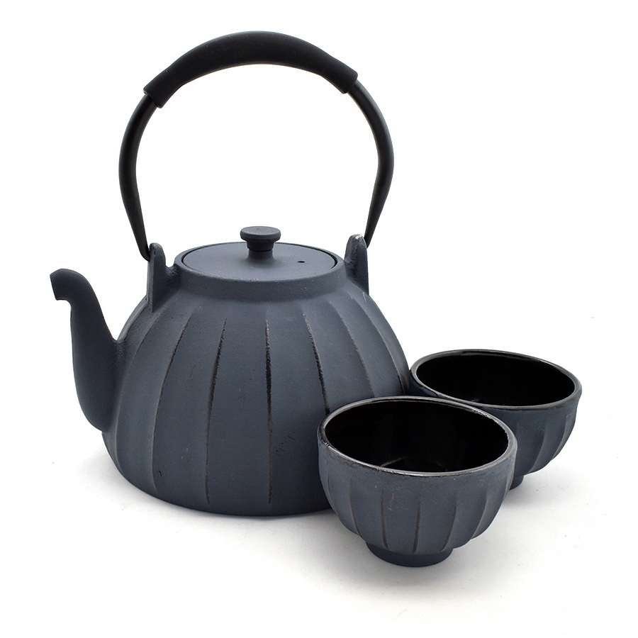 Komplet żeliwny do herbaty Kaga Blue 1000 ml z czarkami