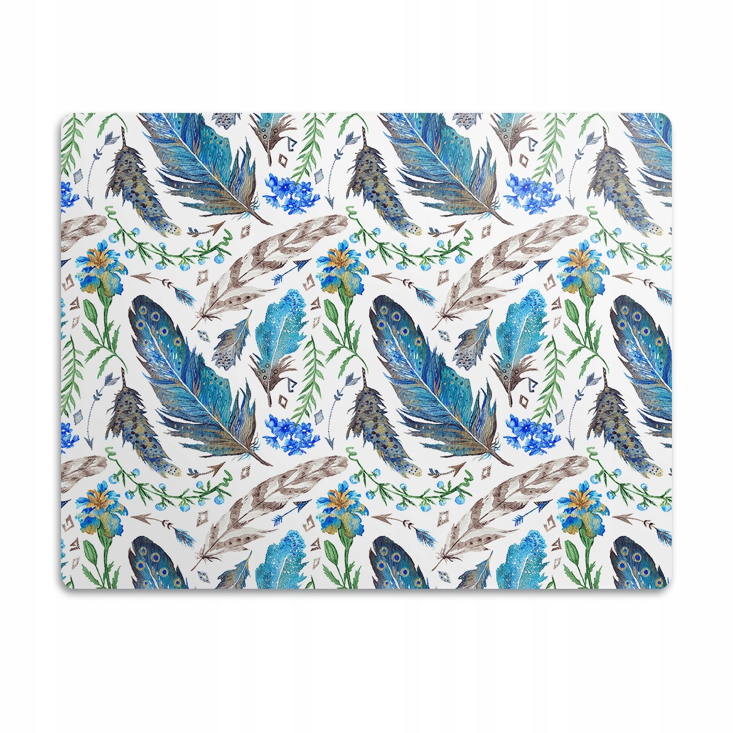 Levně Pro kočky je podložka pod misky Peří modrá 90x60