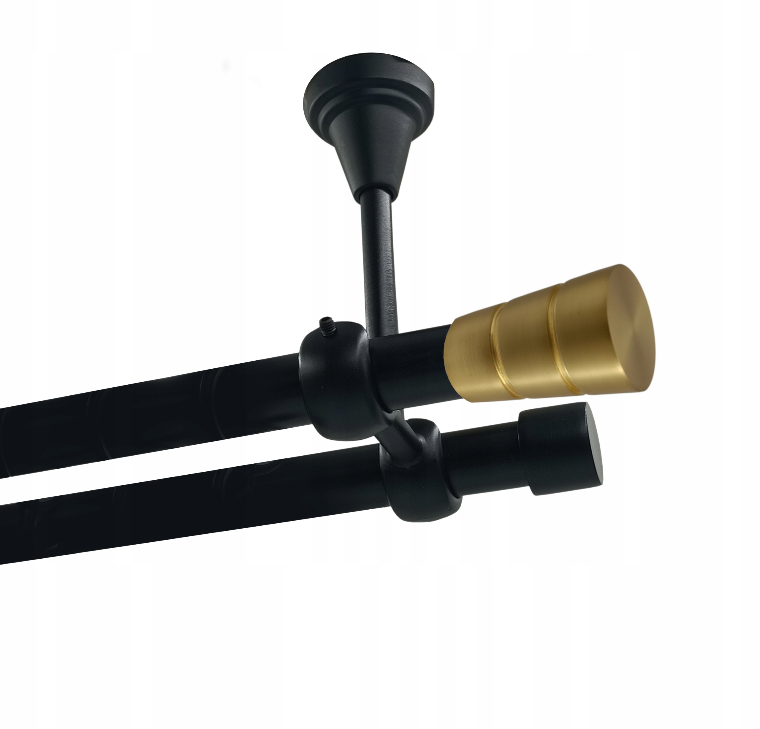 Garnýž dvojitá Metal Strop 19+19mm Černý 360cm Válec Basic Bez Koleček