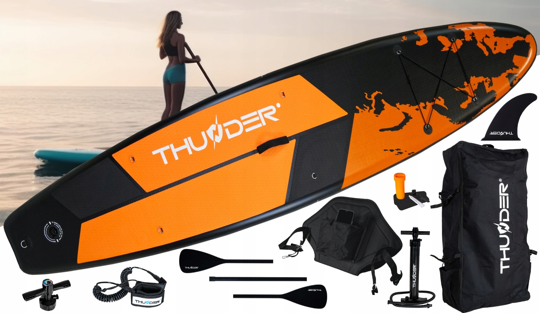 Deska SUP 365CM paddle board do pompowania plecak + wiosło Thunder Płeć nie dotyczy