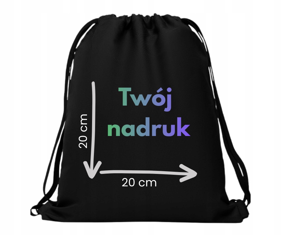 Sportovní taška na boty Premium s vaším potiskem, černá, 10 ks