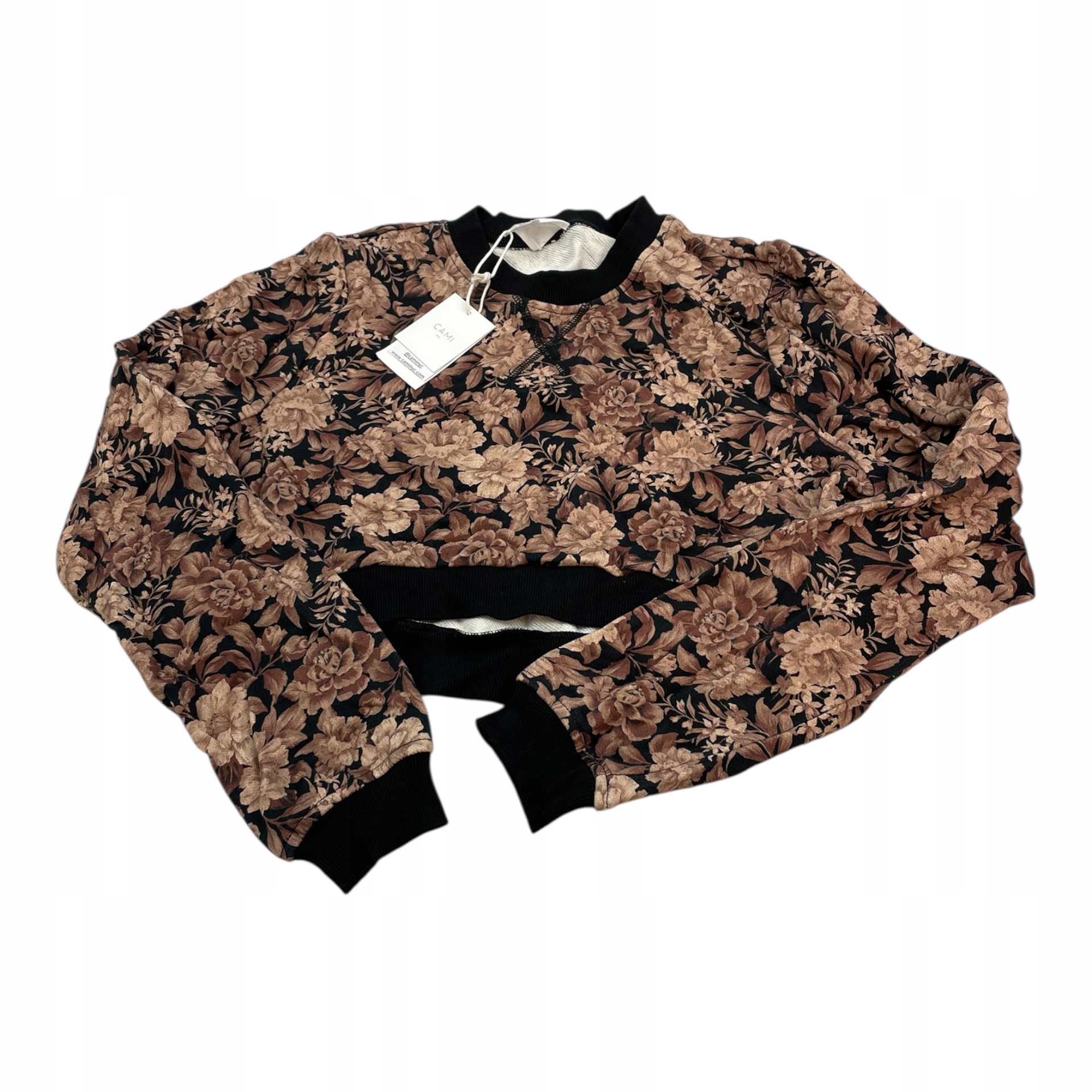 Cami Nyc mikina s květinovým vzorem hnědá černá S