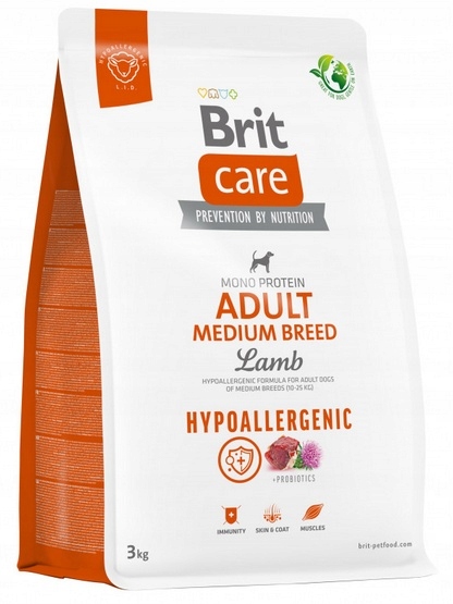 Levně Hypoalergenní krmivo pro dospělé psy středních plemen Brit Jehněčí 3 kg