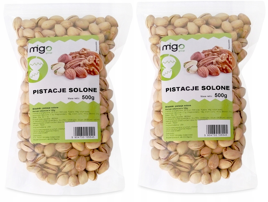 Levně Set x2 Pistácie Pražené ořechy 2x 500g