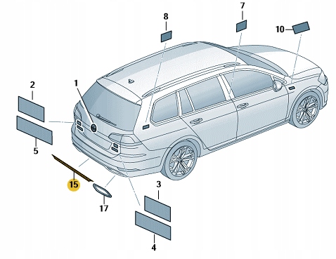 LISTWA OZDOBNA CHROM BLYSZCZACY VW GOLF VII OE