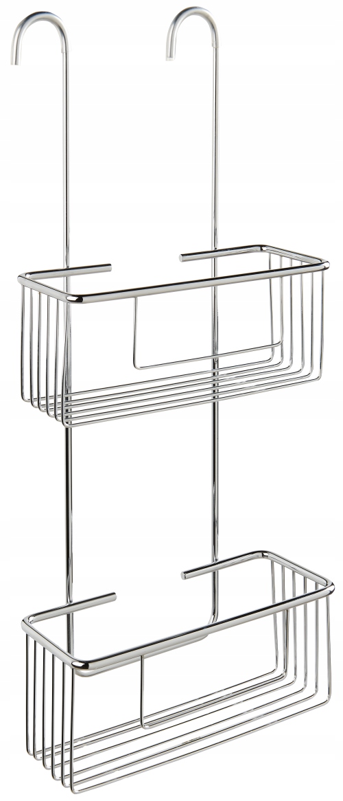 PÓŁKA ZAWIESZANA NA BATERIĘ PRYSZNICOWĄ PODWÓJNA WYSOKA CHROMOWANA LPD-11