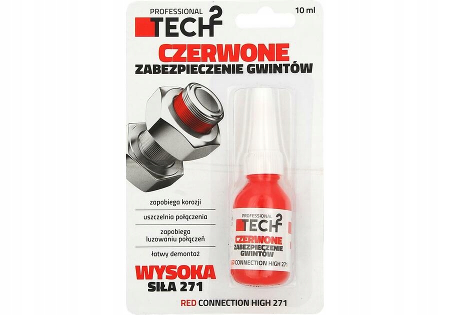 

Zabezpiecza gwinty czerwony 10ml TECH2(*12) 270039