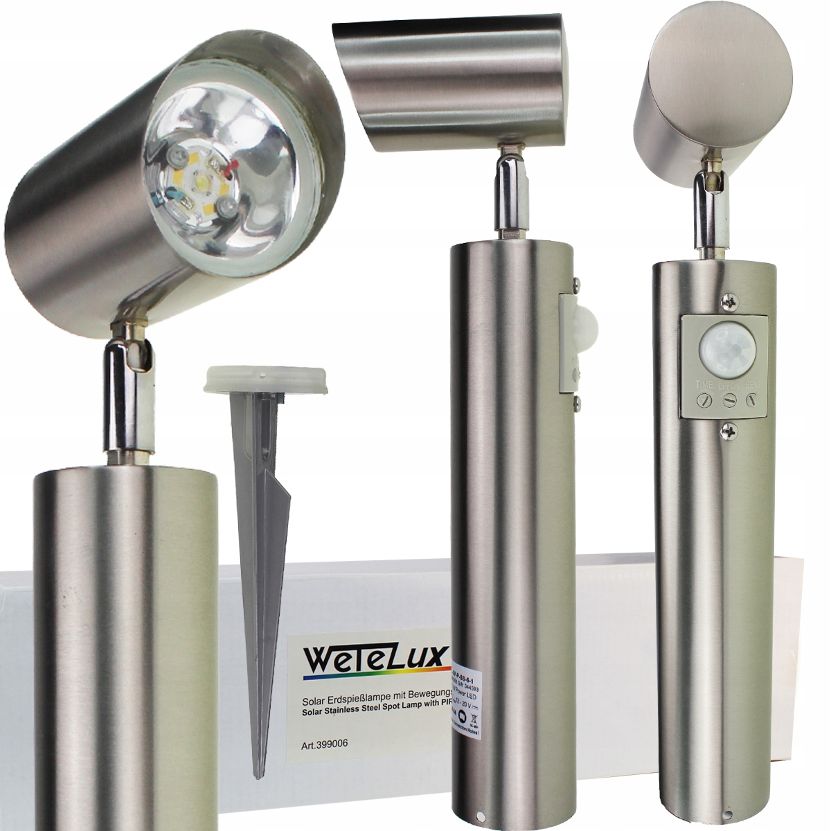 LAMPA SOLARNA LED WETELUX OŚWIETLENIE MODUŁ CZUJNIK RUCHU SL-SP-P-SS-6-1