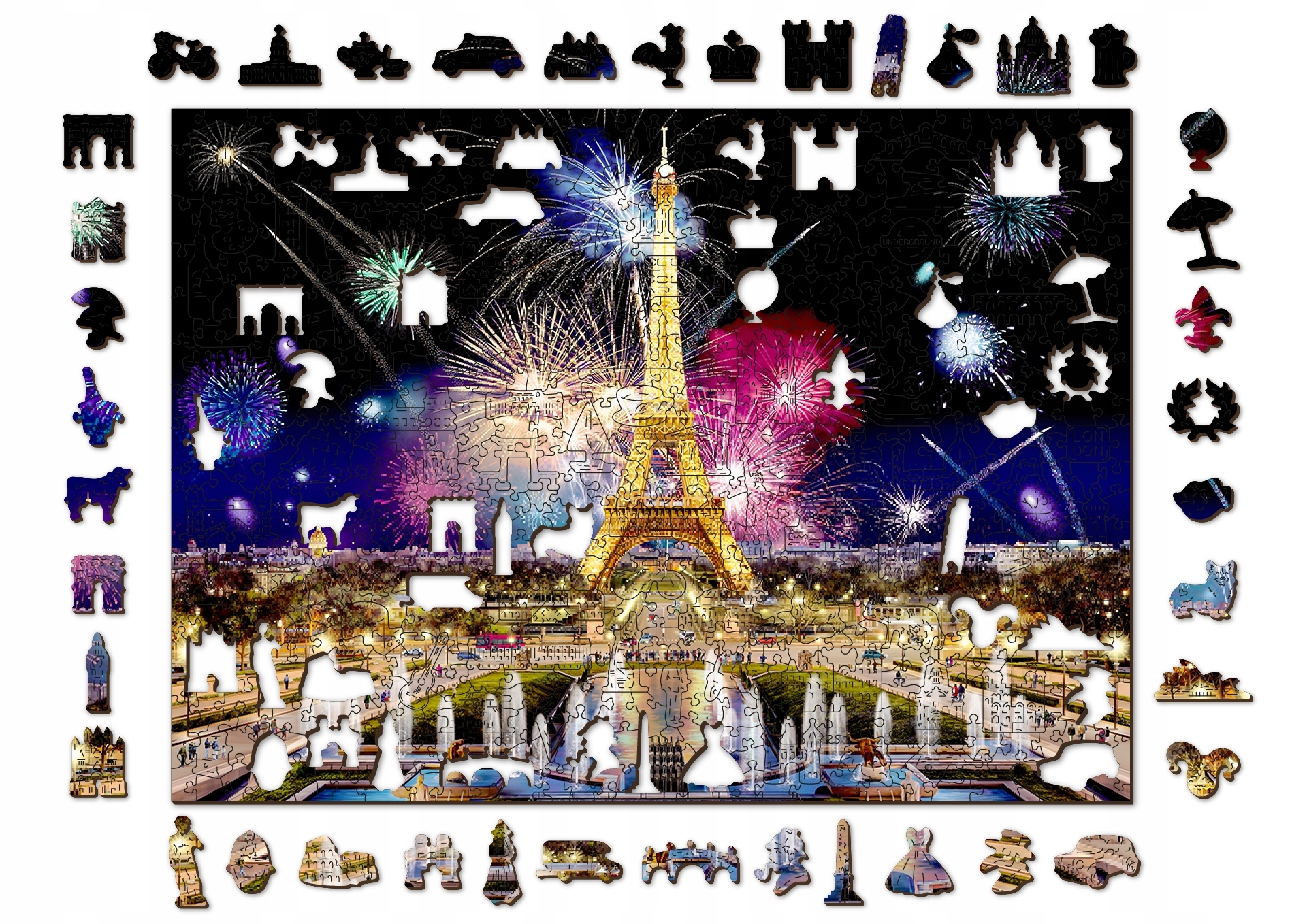 

Puzzle Drewniane 600 el dla dorosłych Paryż Nocą