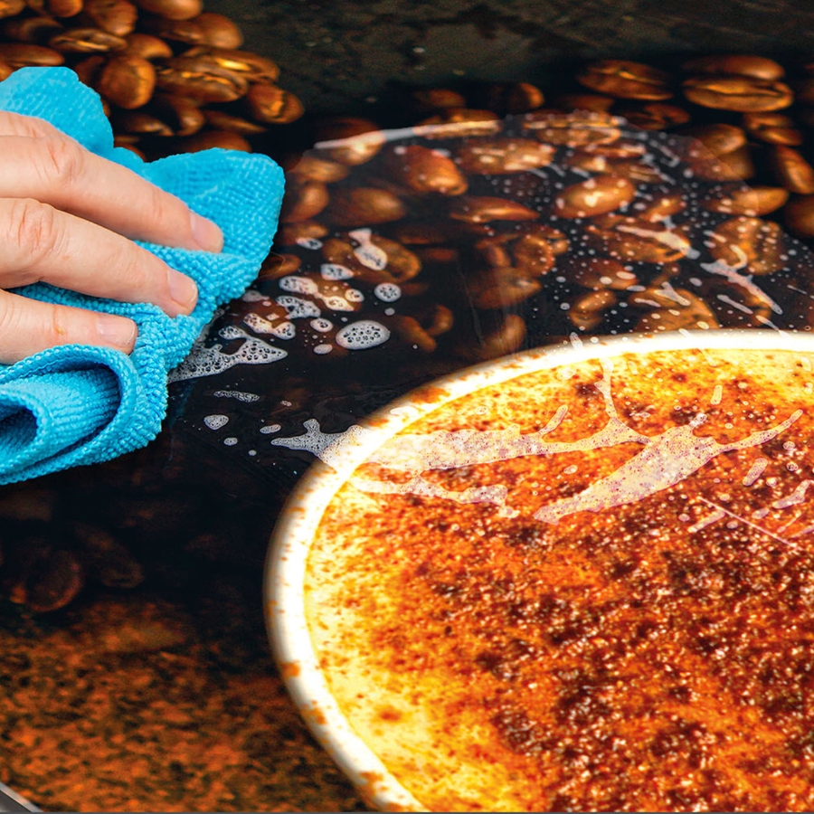 KÁVÉFŐZŐ SZŐNYEG 50x52 ASZTALLAPVÉDŐ CSÚSZÁSGÁTLÓ DEKORATÍV BÖGRE Anyag műanyag