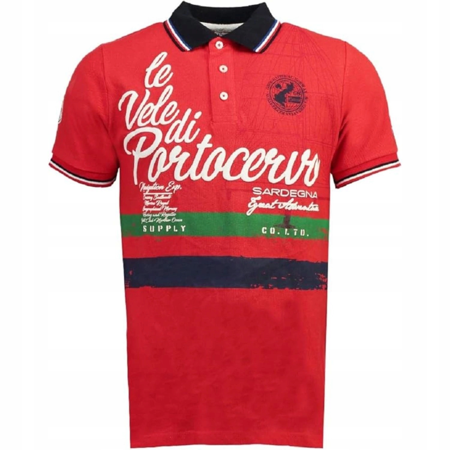 Tričko pánské Geographical Norway polo bavlněné módní červené vel. S