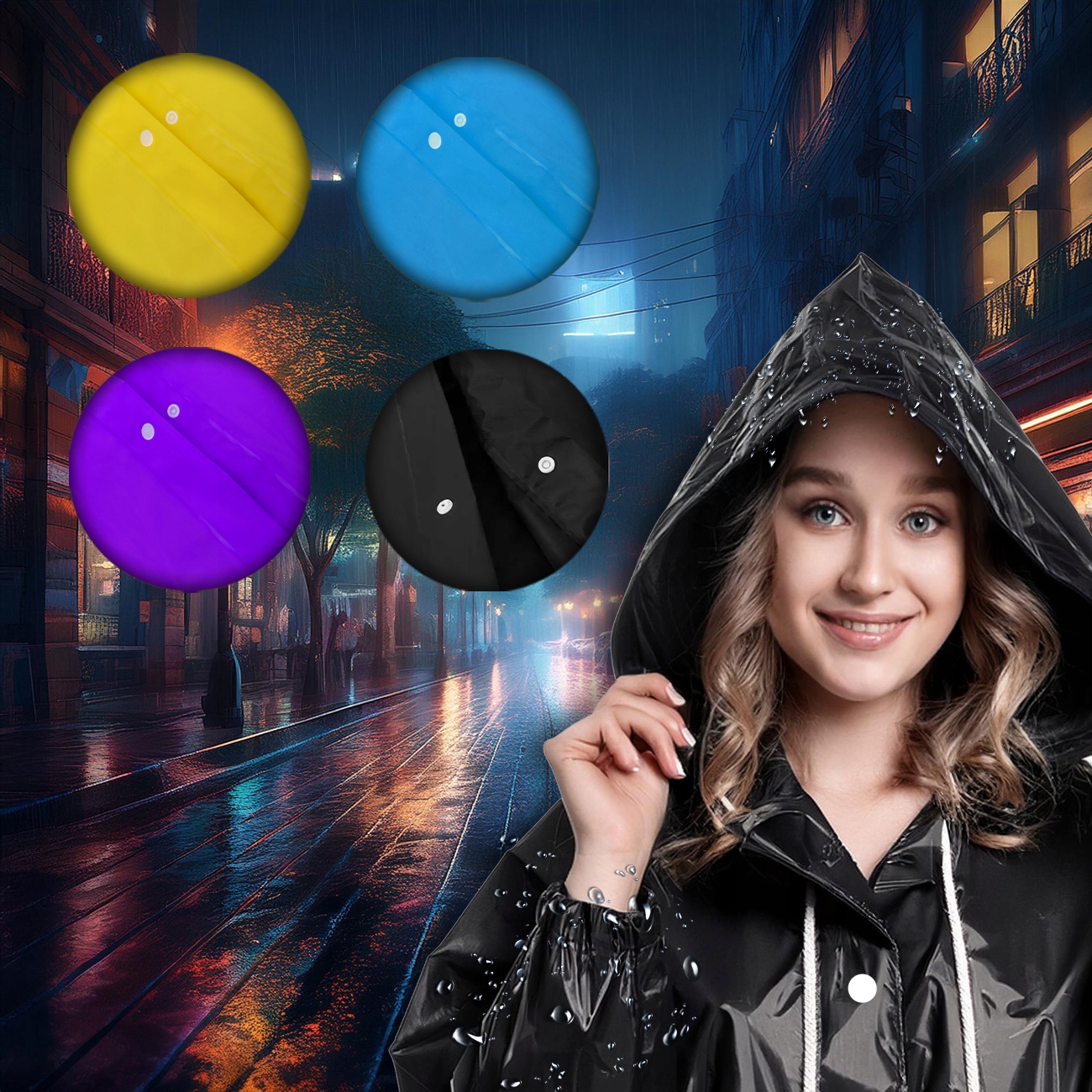 PŁASZCZ PRZECIWDESZCZOWY DAMSKI MĘSKI PELERYNA PRZECIWDESZCZOWA Z KAPTUREM EAN (GTIN) 6974226387815