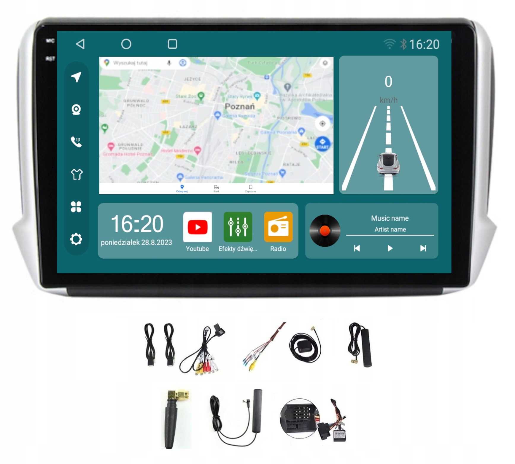 Gps Rádio Android Peugeot 208 2008 Carplay Wifi 256 Gb Sim Modem