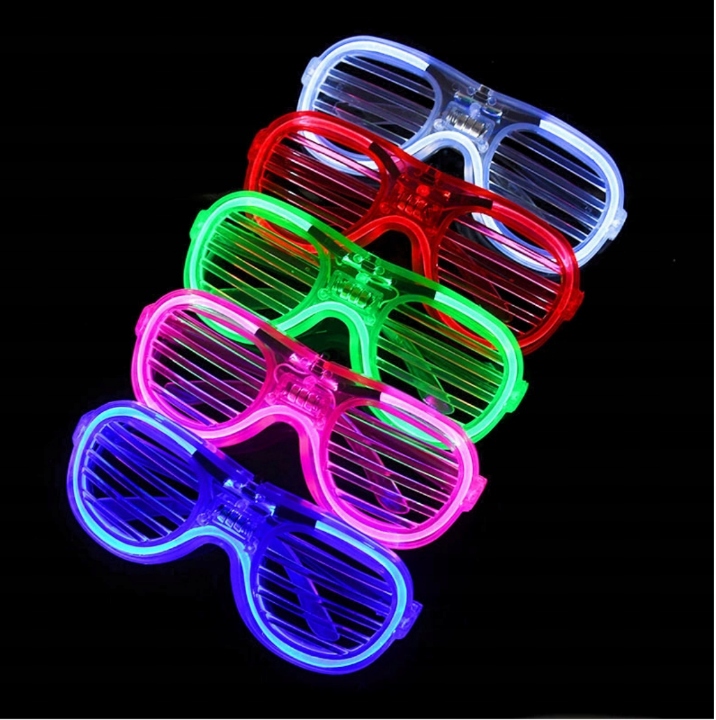 5x Świecące okulary LED ŻALUZJE Fotobudka event 18 20 30 40