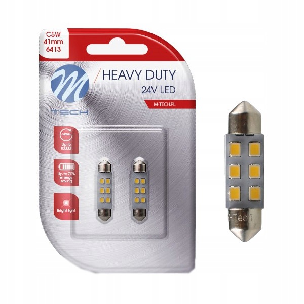2x Żarówka C5W Led Osram Retrofit C10W 41mm 24V Tir Biała