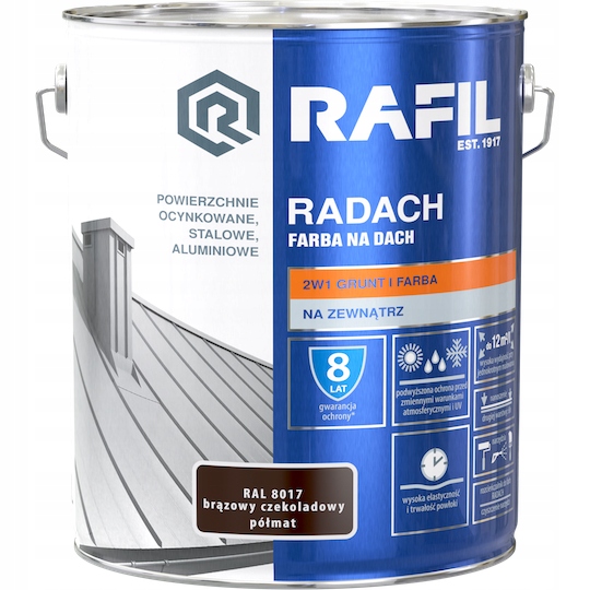 FARBA NA OCYNK BRĄZ CZEKOLADOWY 8017 PÓŁMAT 10L