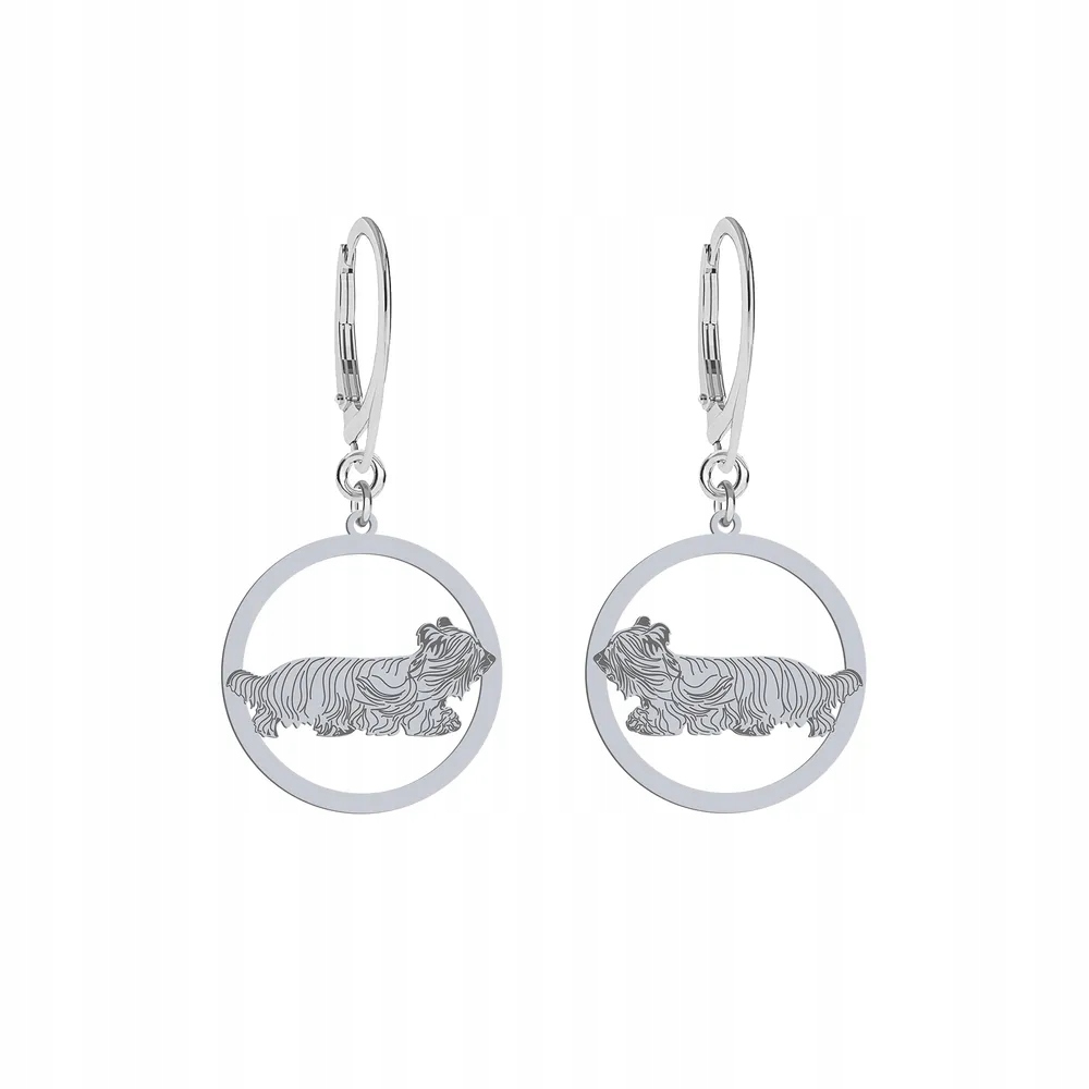 Stříbrné Náušnice se psem Skye Terrier 925 Šperky Bigiel Gravírování Bonus