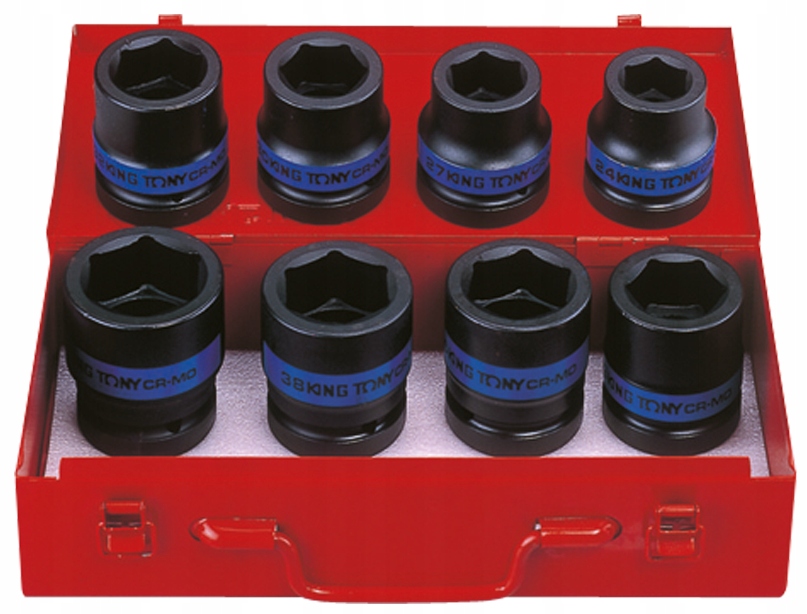 ZESTAW NASADEK UDAR 1" 6-KĄT 24-41MM KING TONY