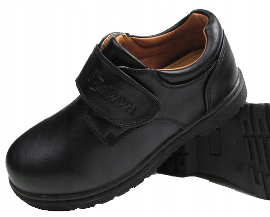 %OKAZJA KOMUNIA Półbuty PANTOFELKI Rzep Czarne r35 Marka Inna marka