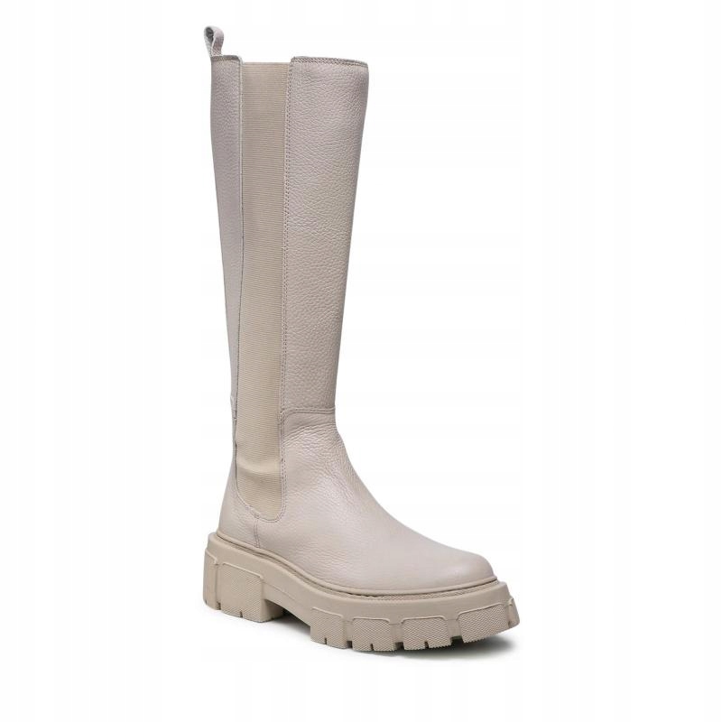 

Ryłko 2XXK0_AV 6NJ kremowe kozaki wysokie sztyblet