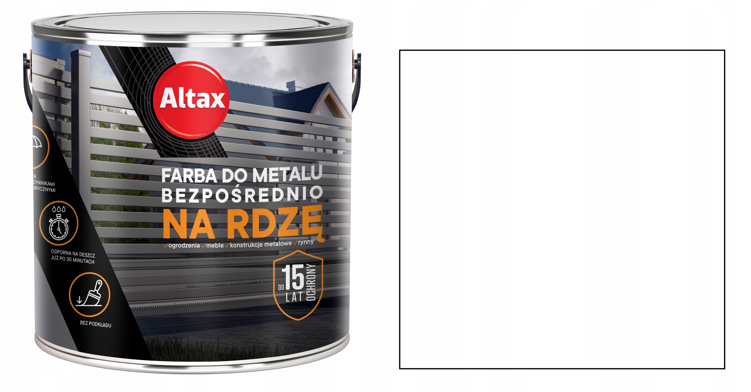 Altax Farba Do Metalu Bezpośrednio Na Rdzę 2,5L Biały Półmat RAL9003