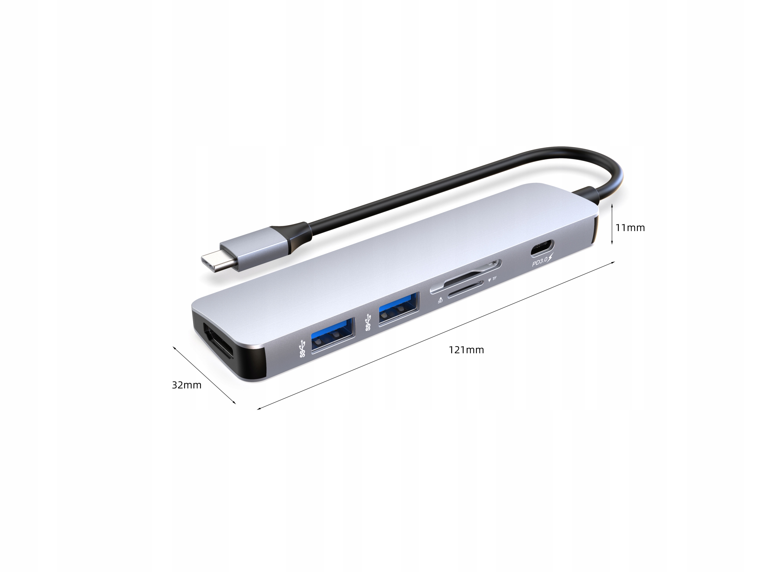 HUB Adapter USB-C 6w1 USB HDMI 4K SD PD do LENOVO Marka Inna