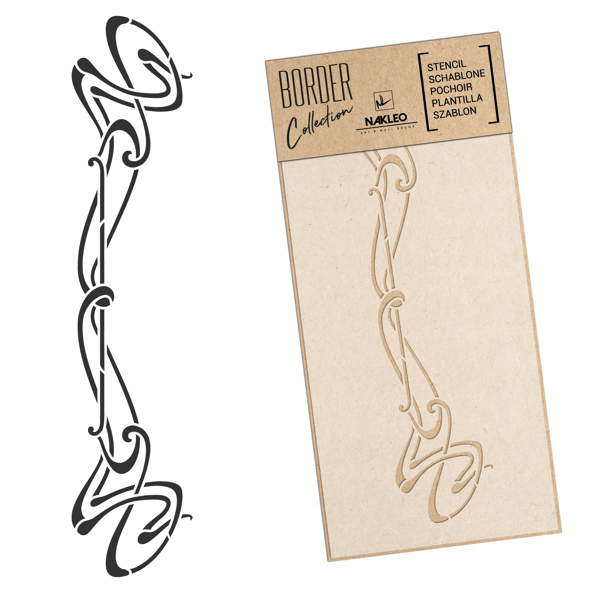 SZABLON MALARSKI / 21x45cm / ORNAMENT SECESJA #1