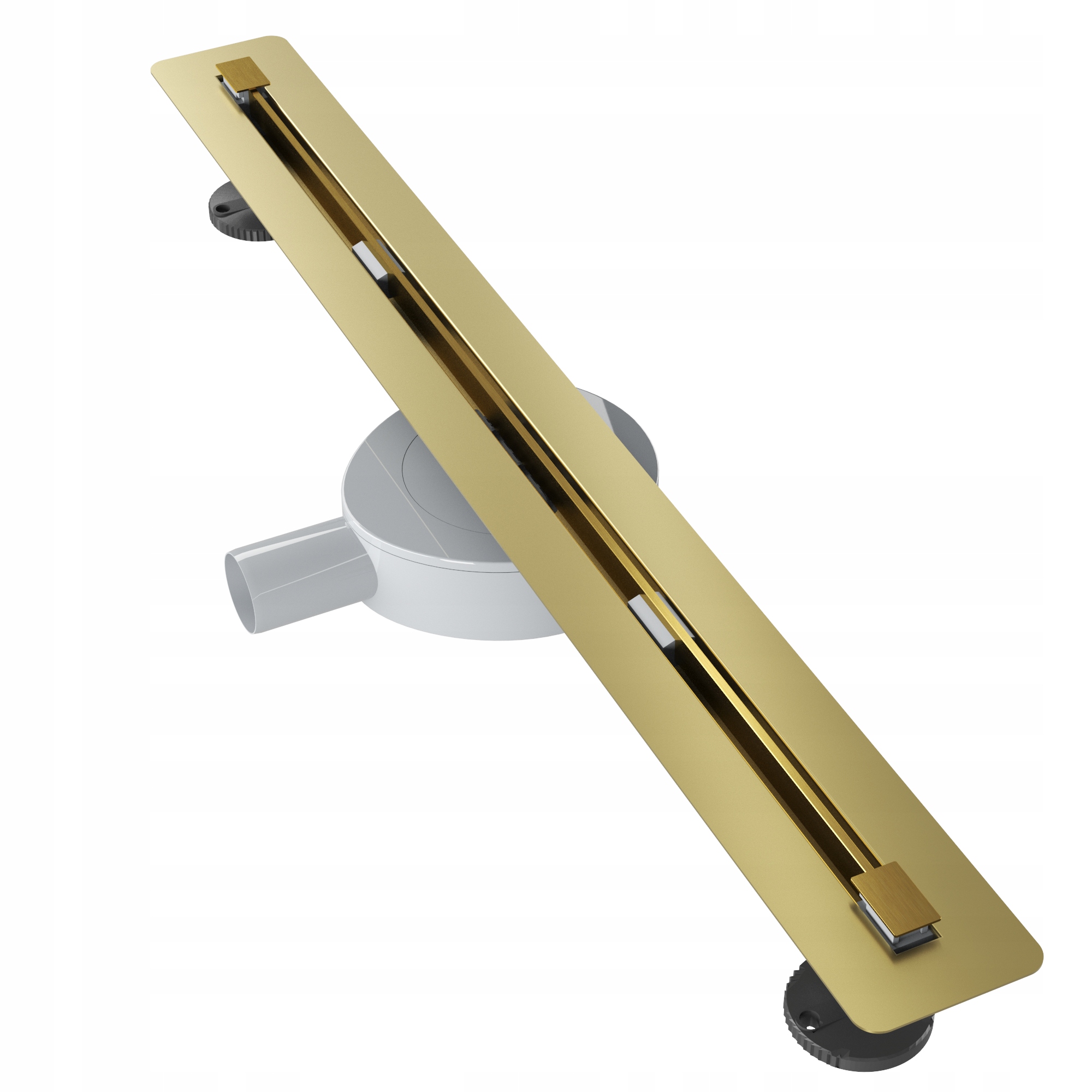 Lineárny Odtok Pod Dlažbu 70 cm Oceľ Sifón Sprchová Vanička Zlatá Luno