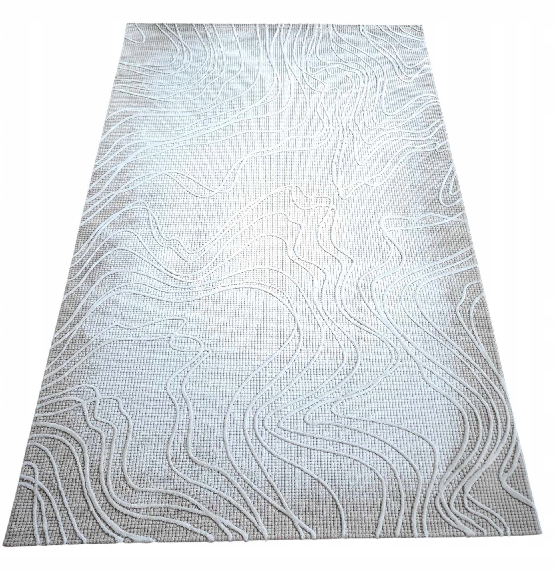 Koberec do obývačky 160 x 230 cm, loftový vzor s plyšovými štetinami, kvalita