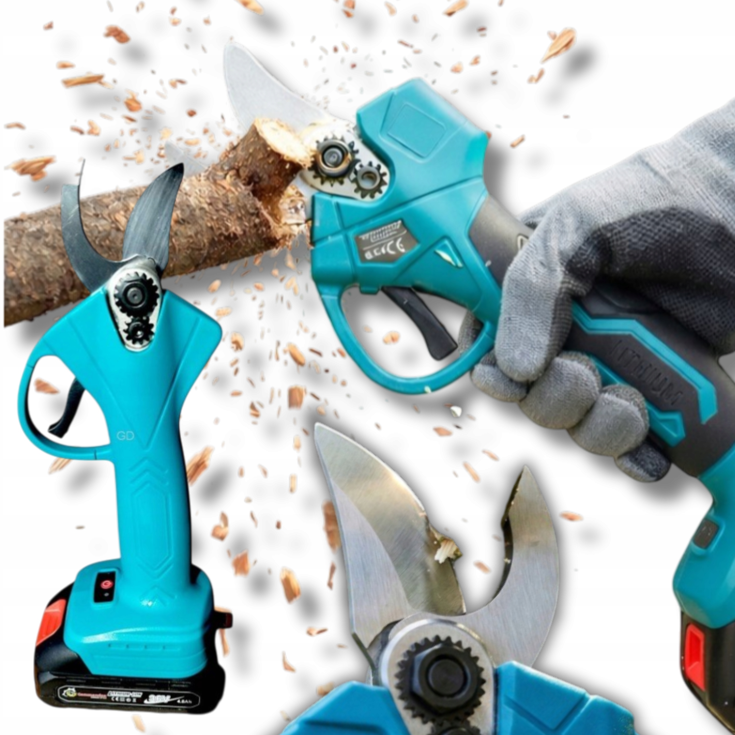 Zahradní nůžky 21V Elektrické Na Větve 25 MM Nůžky Kufr