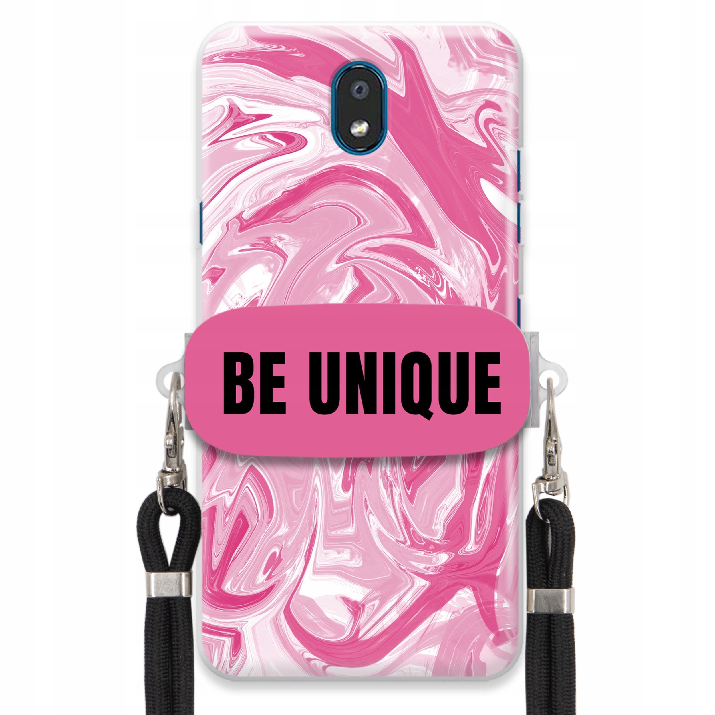 Puzdro pre Lg K30 2019 držiak šnúrka Čierna Ružová Mramor Be Unique