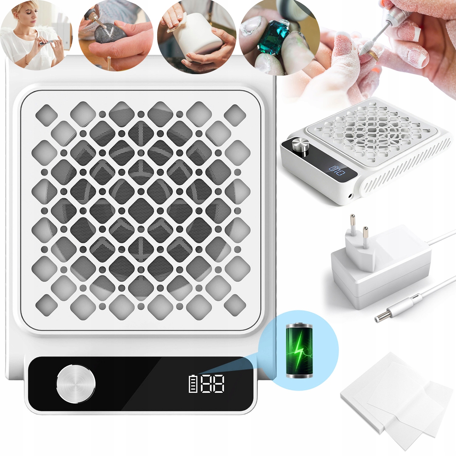 Odsávačka Prachu Pro Vysoce Kvalitní Frézku Na Nehty, Výkonný, 10 Rychlostí