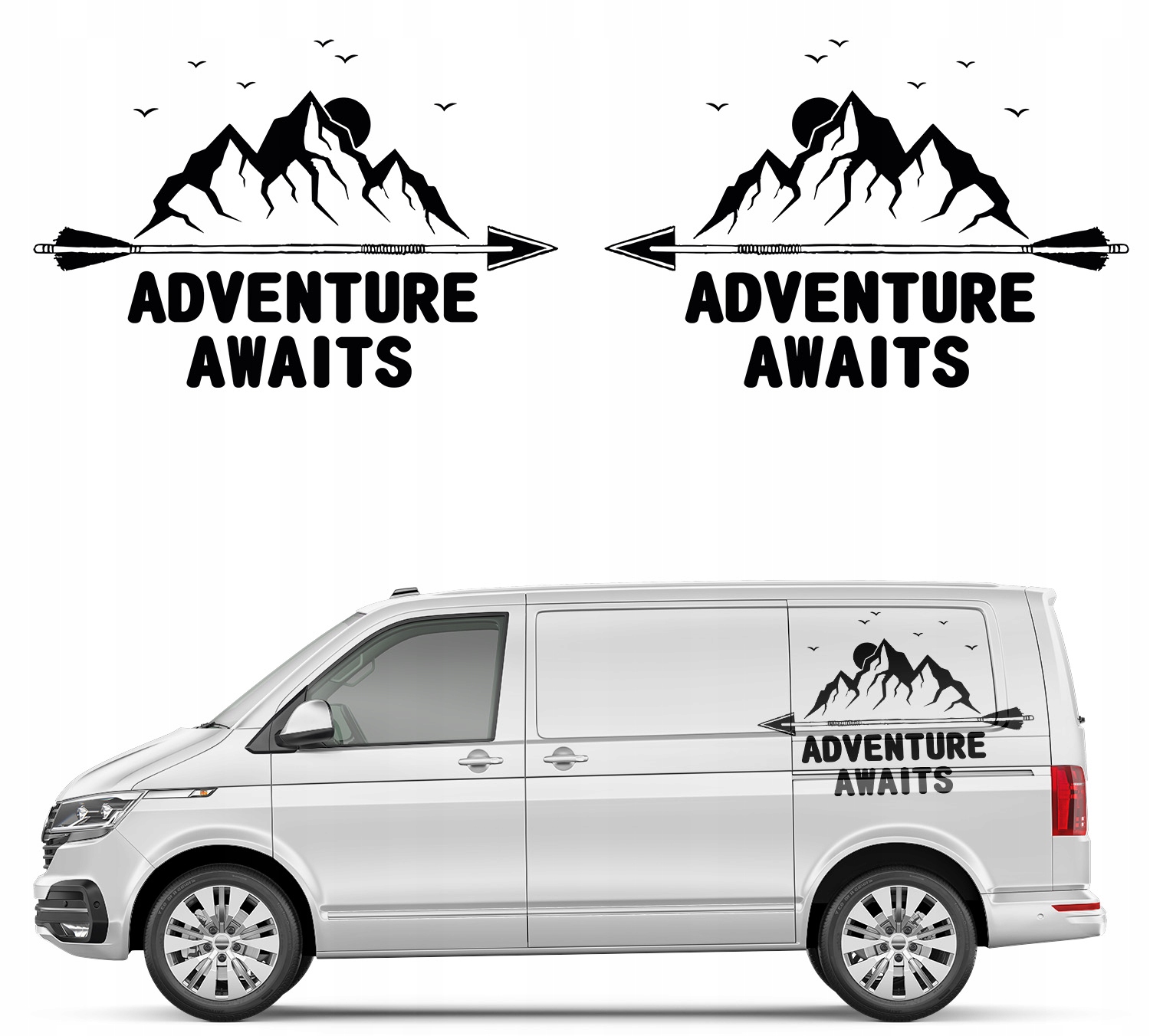 Samolepky na auto Adventure Awaits 126 x 84 cm