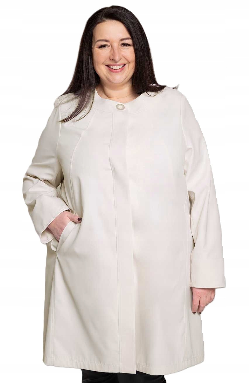 Elegantní kabátek v krémové barvě 46