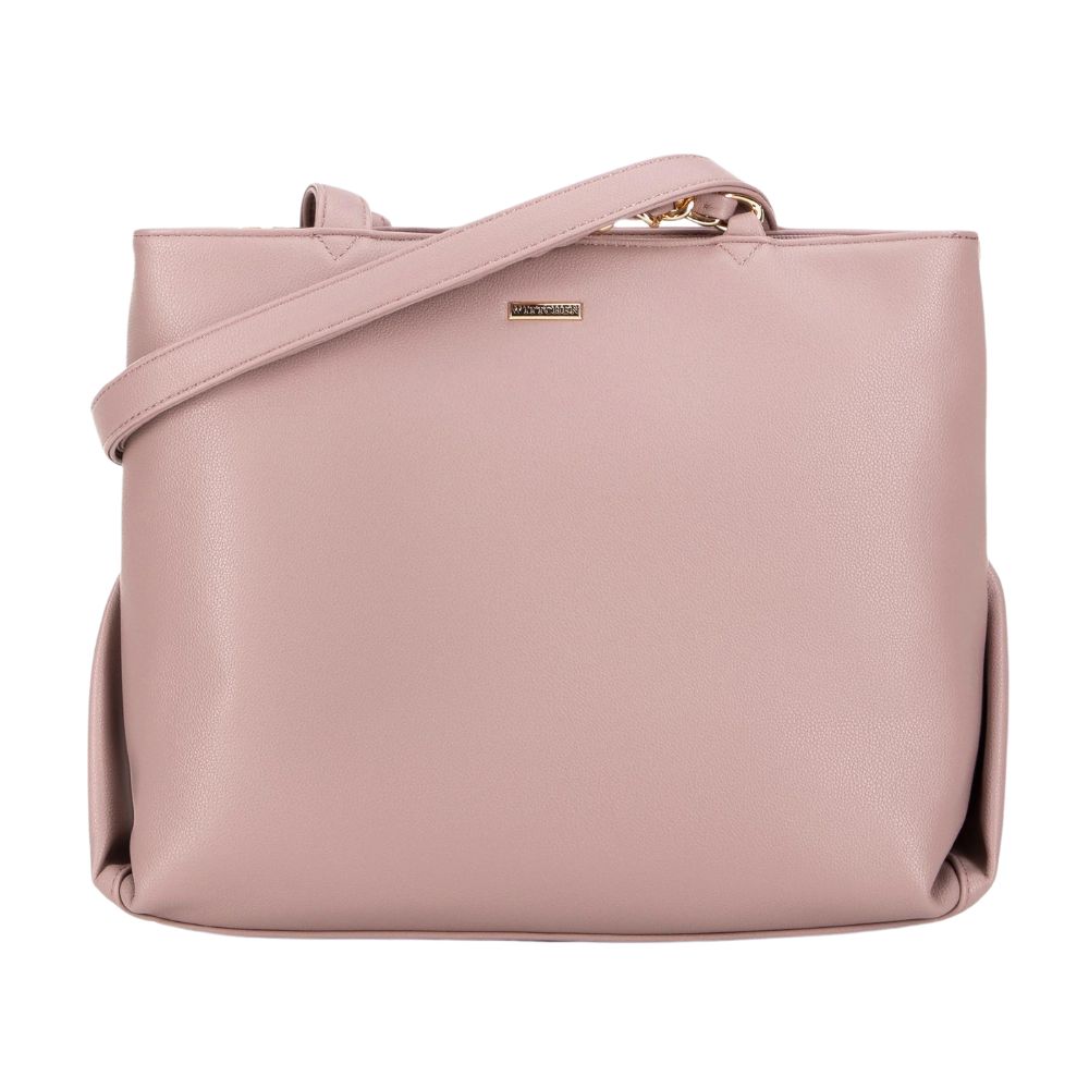 Růžová shopperka z ekokůže se zlatým řetízkem Wittchen 99-4Y-632-F