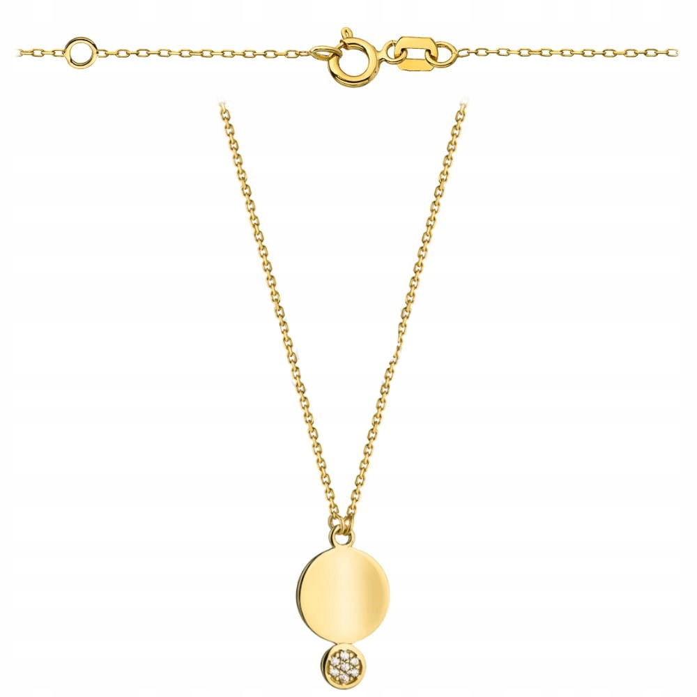 Zlatý dámský náhrdelník s plíškem a zirkony