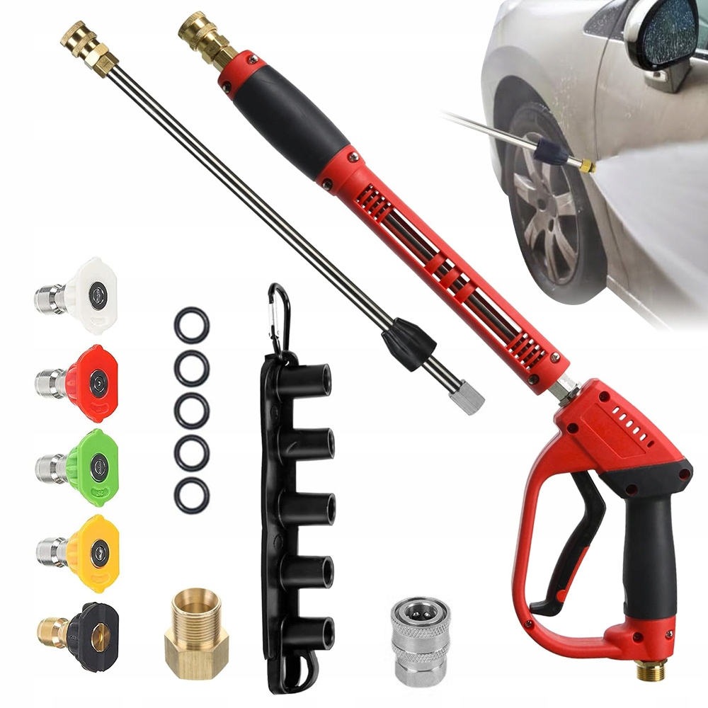 Pistole pro tlakovou myčku 5000PSI s 5 nástavci a prodloužením