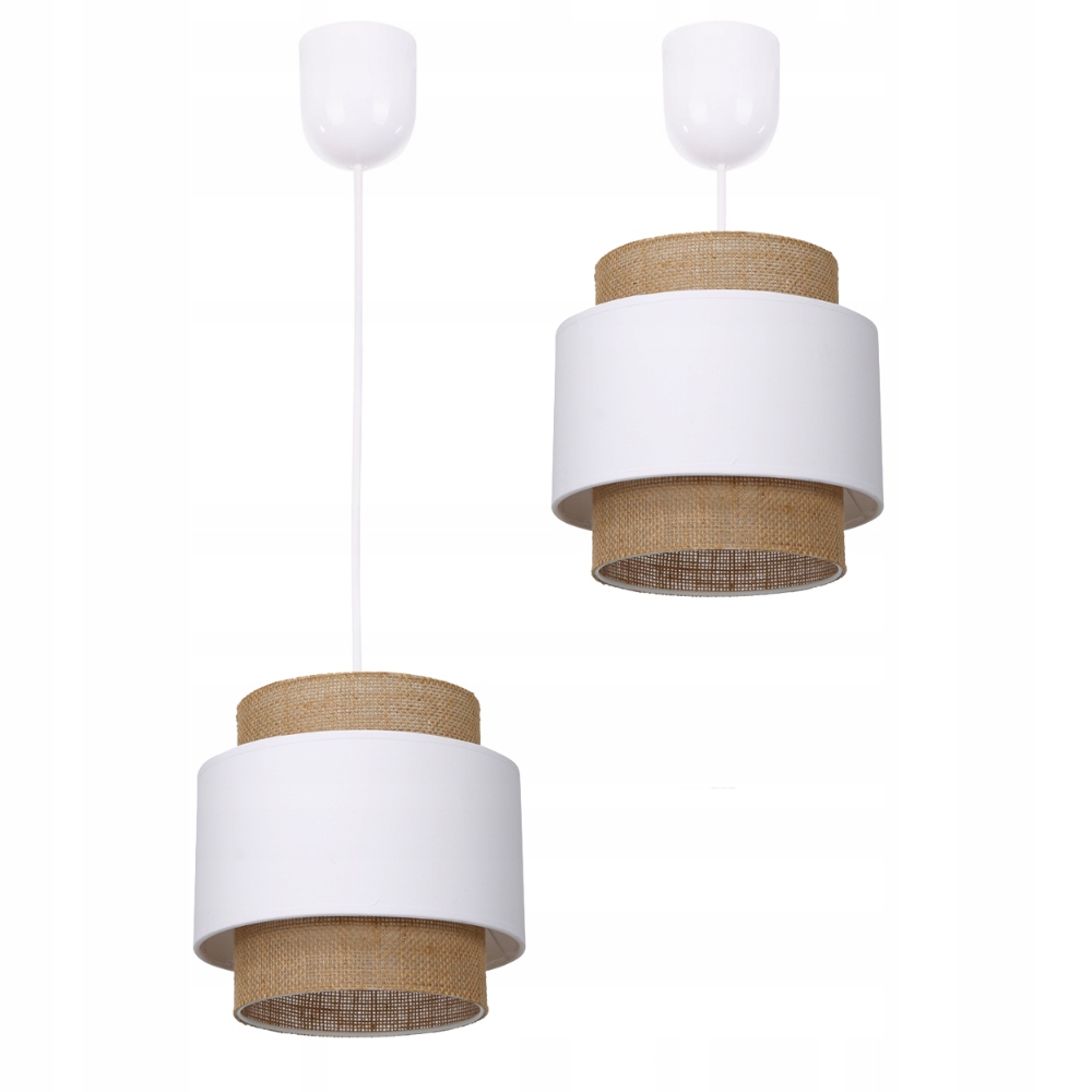 

Lampa Wisząca Sufitowa Juta Biała Jutowa Warstwy
