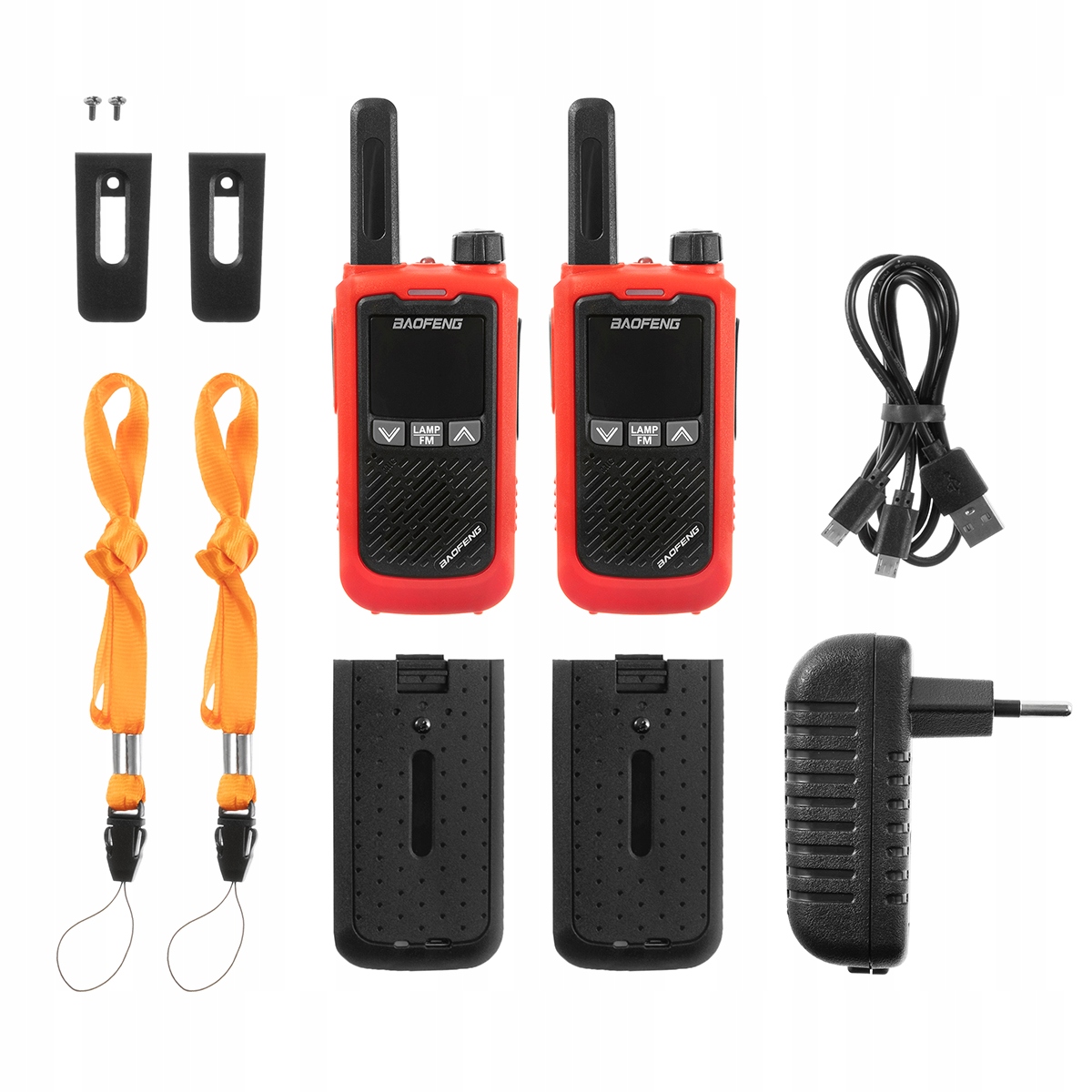 2x Krótkofalówka Baofeng BF-T17 walkie talkie CZERWONY