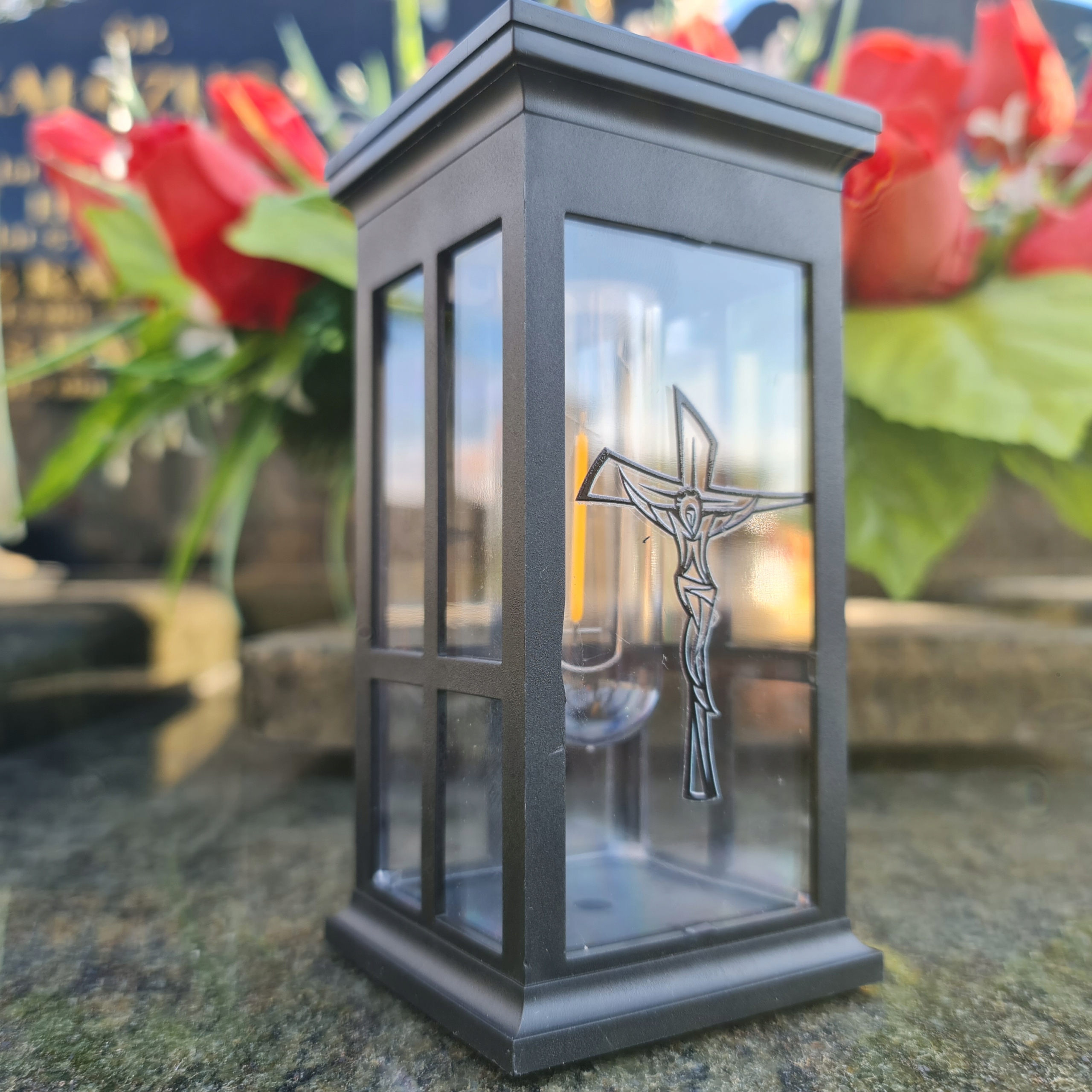 ZNICZ SOLARNY LED LAMPION STATUETKA NA CMENTARZ LAMPA NA GRÓB NOWOŚCI Marka Decortrend