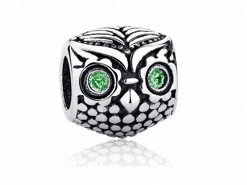 

Srebrny Koralik Charms Beads Sowa Sówka Owl Ptaksr