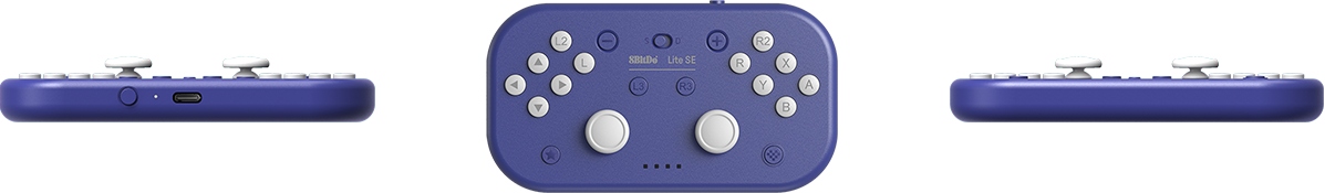 8BitDo Lite SE Purple Pad Bluetooth Switch Android iOS MacOS tvOS RPi Złącza USB